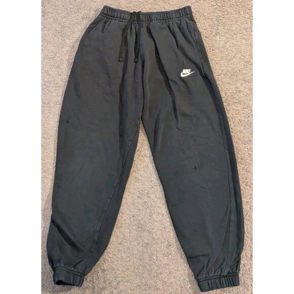 Nike Club Fleece Black Sweatpants Distressed Nike BV2737-010 Men's Small - Picture 1 of 6